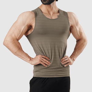 Camisetas sin mangas para hombre con costuras termoadhesivas, ligeras, para correr, de color liso, de poliéster, tipo stringer. - Product Image 6