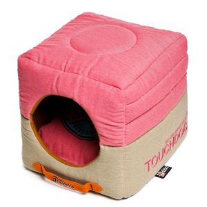 2-in-1 Convertible and Reversible Vintage Printed Squared Collapsible Dog House Bed for Your Furry Friend - Product Image 2