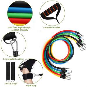 Ensemble de 11 bandes de résistance pour exercices de fitness, tubes jusqu'à 100 lbs - Product Image 2