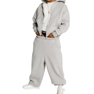 Factory Direct Sales Winter Men's Plus Size Heavyweight Breathable Eco-Friendly 100% Cotton Solid Casual Hooded Jogger <b>Tracksuit</b> - Product Image 3