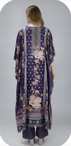 <b>Long</b> Women's Kaftan <b>Dress</b> Poly Feather Silk Maxi Gown Elegant Loose Fit Flowing <b>Dress</b> for All Seasons Summer <b>Winter</b> - Product Image 3