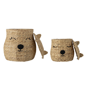 Charming Handwoven Water Hycinth Basket for Kids Wicker Toy Storage Basket for Nursery Playroom Organization and Books - Product Image 1