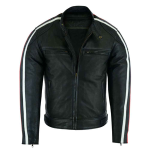Chaqueta de Motociclista de Cuero Genuino para Hombre, Diseño Personalizado OEM, Estilo Biker, para Conducir, Ropa Urbana con Protección - Product Image 2