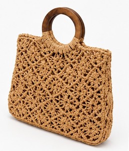 Best Quality Cotton Macrame Crochet <b>Handbag</b> for Women Soft Durable Handmade <b>Boho</b> Style Shoulder Tote for Daily Use For Sale - Product Image 5