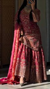 Traje Sharara Bordado para Mujer, Estilo Pakistaní, Diseño de Diseñador, para Fiestas, Bodas y Celebraciones de Invierno, Especial para Eid - Product Image 6