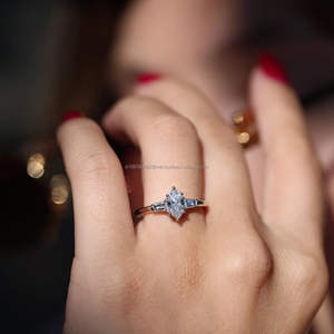 IGI/GIA Lab Grown Cut Diamond Vintage 14K Anillo de boda/compromiso amarillo Unisex Oro blanco fino para fiesta de aniversario-Worthy - Product Image 2