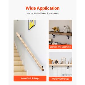Set di 6 Staffe per Corrimano in Acciaio Resistente con Regolazione Angolare Flessibile per Facile Installazione di Ringhiere - Product Image 1