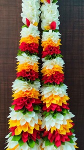 Guirlande de fleurs artificielles indiennes faites à la main (jasmin, mogra, marguerite) en tissu Toran pour Diwali, mariages, festivals, Noël et l'été - Product Image 2