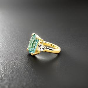 Bague en argent sterling 925 plaqué or 14 carats avec saphir blanc certifié IGI, bijoux faits à la main pour femmes, pour les occasions de fête - Product Image 3