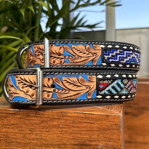 Accessoire personnalisé ajustable Colliers pour chiens en cuir perlé usiné à la main Collier pour animaux de compagnie en cuir véritable de créateur de luxe de haute qualité - Product Image 5