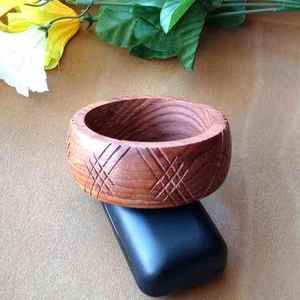 Rustic Wooden Hand Carved Bangle For Party Festive Wedding Customized Wrist Bangle Trendy Fashion Jewelry Wooden Cuff & <b>Bracelet</b> - Product Image 5