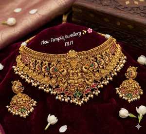 ชุดสร้อยคอพร้อมต่างหูประดับมุกชุบทอง งานแฮนด์เมดคุณภาพสูง ดีไซน์ทันสมัย เหมาะสำหรับงานหมั้น งานแต่งงาน และงานเลี้ยง - Product Image 1