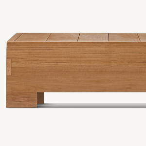 Una mesa cuadrada hecha de madera de teca con un estilo moderno y sencillo, adecuada para la sala de estar o la terraza, que es buena y duradera. - Product Image 5