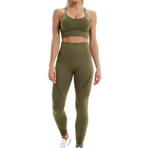 Ensemble de yoga pour femmes, séchage rapide, léger, en Spandex/Polyester, taille haute, impression personnalisée, service OEM, entraînement professionnel - Product Image 2
