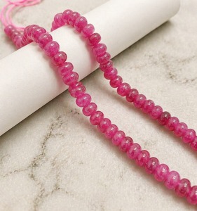 สร้อยคอและกำไลข้อมือประดับด้วยลูกปัดพลอยทัวร์มาลีนสีชมพูทรงรอนเดลล์แบบใหม่ ขายส่งอุปกรณ์ทำเครื่องประดับ DIY - Product Image 4