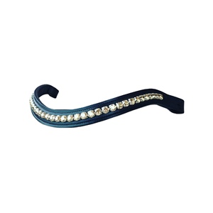 Saman สายหนังรูปม้าทำจากหนังสีทองประดับพลอยเทียมสีทองอ่อน - Product Image 1