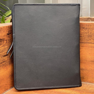 <b>A4</b> Business Padfolio Hand Tooled Leather File Organizer <b>Portfolio</b> Document Folder Multipocket Conference Folder with Ring Binder - Product Image 5