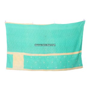 Indian Kantha <b>Quilt</b> Blanket <b>Throw</b> <b>Quilts</b> Cotton Quilted Blanket Bedspreads Gudari Reversible Home Indian Reversible Hand Stitch - Product Image 5