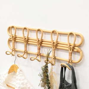 <b>Kitchen</b> bedroom walls decoration lowest price hanging <b>hook</b> stylish rattan wall-mounted <b>hooks</b> - Product Image 4