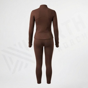 Ensemble de survêtement pour femme, sweat à capuche élégant avec fermeture éclair intégrale, manches longues, mode hiver, exercice, yoga, tenue de sport, fitness - Product Image 2
