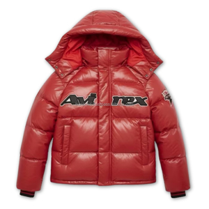 Avirex-Inspired Polyester Puffer Jacket Hood | Vintage Men's Hip-Hop <b>Summer</b> <b>Coat</b> <b>Long</b> High-Volume Waterproof Breathable - Product Image 2