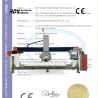 Scie à pont CNC 5 axes avec positionnement par vision caméra et pompe 360 °   Rotation de l'axe C pour comptoirs en quartz, granit et pierre frittée
