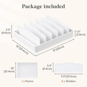 Organizzatore per Armadio da Cucina Grande con 6 Divisori Regolabili e 7 Scomparti, Organizzatori per Dispensa per Contenitori Alimentari e Coperchi - Product Image 2