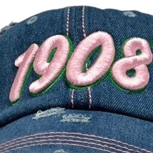 หมวกเบสบอลยีนส์สีน้ำเงิน รุ่น 1908 แบบดิสเทรส ปักหมายเลข วินเทจ ล้างสีแล้ว สายปรับได้ แฟชั่นลำลอง สำหรับกิจกรรมกลางแจ้ง - Product Image 5