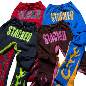 Pantalones Cargo Anchos de Algodón 100% con Logo Personalizado, Estilo Y2K, para Hombre, con Pedrería, Precio al por Mayor 2026 - Product Image 5