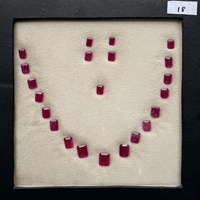 Collier de pierres précieuses en vrac coupe octogonale à facettes en rubis chauffé naturel certifié IGI 22 pièces ensemble de mise en page de rubis rouge du fournisseur indien