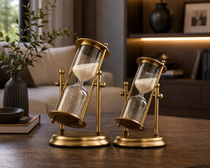 Sablier vintage en laiton, horloge à sable rotative, décoration de bureau nautique antique, ornement de table maritime classique, décoratif - Product Image 1