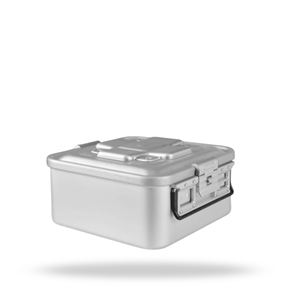 Conteneur de stérilisation demi-taille à barrière biologique, boîte de rangement en aluminium pour instruments chirurgicaux, étui d'autoclave médical avec système de valve - Product Image 1