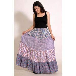 Cotton <b>Patchwork</b> Long <b>Skirt</b> Handmade Bohemian Maxi <b>Skirt</b> Festival Wear for Women - Product Image 2