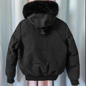 Custom Unisex <b>Fur</b> Hood Bomber Jacket, Warm Padded Winter <b>Coat</b> with Utility Pockets, Ribbed Cuffs and Custom Logo <b>for</b> <b>Men</b> Women - Product Image 3