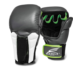 Customizable Black & Golden Custom Logo Genuine Leather <b>Moisture</b> Wicking Boxing <b>Gloves</b> Durable for Martial Arts - Product Image 1