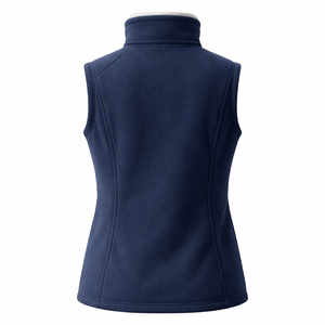 High Quality Unisex Solid Cream Polar <b>Fleece</b> Wind Resistant Vest Zipper Stand Collar Casual Outerwear Warm Pocket Sleeveless - Product Image 3