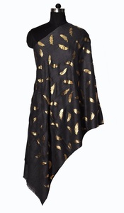 Fine <b>Wool</b> Foil Printed Stole scarf Women's Fashion Long custom print Scarf - Product Image 4
