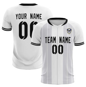 Maillots de football personnalisés en polyester à 100 % pour ligues, impression par transfert thermique, motifs résistants à la décoloration, badges, impression courte. - Product Image 3
