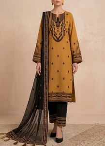 Ensemble Kurta, pantalon et dupatta pour femmes, rose blush, broderie ajourée, style indien pakistanais Chikankari, tenue de soirée - Product Image 6