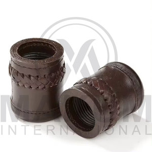 High Quality 100% Genuine Leather Black <b>Dice</b> Shaker Cups with customized Logo - Product Image 3