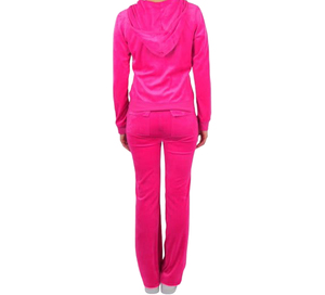 Chándal Rosa de Manga Larga para Mujer, Color Sólido, Cierre de Cremallera, Ropa Casual de Otoño, Corte Regular, Bolsillos Laterales, Logotipo Personalizado - Product Image 3