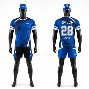 Uniforme de Running para Hombre, 150 GSM, Transpirable, Poliéster, Diseño de Paneles Sublimados, Logotipo Personalizado por Transferencia de Calor - Product Image 2