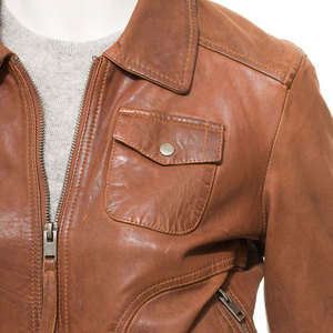 Women's Genuine <b>Leather</b> Bomber <b>Jacket</b> Full Sleeve Turn-down Collar Zipper Closure Women <b>Real</b> <b>Leather</b> Motorcycle Biker <b>Jacket</b> - Product Image 4