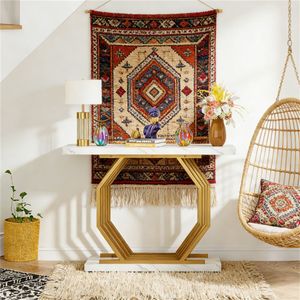 Consolle con Base in Metallo per Divano o Ingresso, Tavoli Consolle Durevoli ed Eleganti - Product Image 1