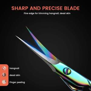 Ciseaux à cuticules professionnels extra fins, lames incurvées de qualité chirurgicale, coupe-ongles pour manucure, sourcils et cils, adultes - Product Image 2