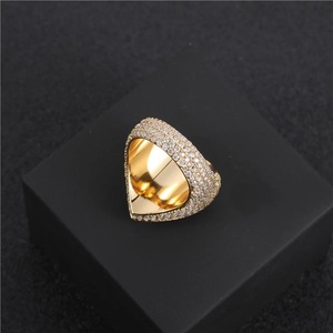 Anillo de Corazón con Circonitas, Chapado en Oro de 14K, Anillo de Latón para Compromiso, Boda, Regalo - Product Image 2