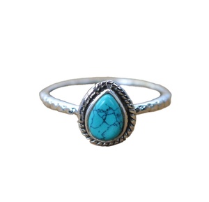Anillo de Compromiso de Plata de Ley 925 con Turquesa y Baño de Oro Rosa para Mujer - Joyería Fina, Estilo Moderno, Regalo al por Mayor para Ella - Product Image 1