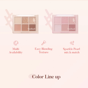 พาเลทแต่งตา TROISTOUCH Make Mood รุ่น 02 สีชมพูโทนธรรมชาติสไตล์เกาหลี เนื้อแมตต์และกลิตเตอร์ - Product Image 6