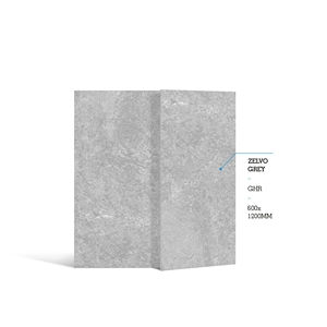 Baldosa de Porcelana Zelvo Gris GHR 600x1200mm, Moderna, Mate, Imitación Piedra, para Paredes y Pisos Interiores, Resistente al Fuego y a los Ácidos - Product Image 2