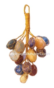 หินคาร์เนเลียนกับมอสอาเกตองุ่นตกแต่ง - Product Image 3